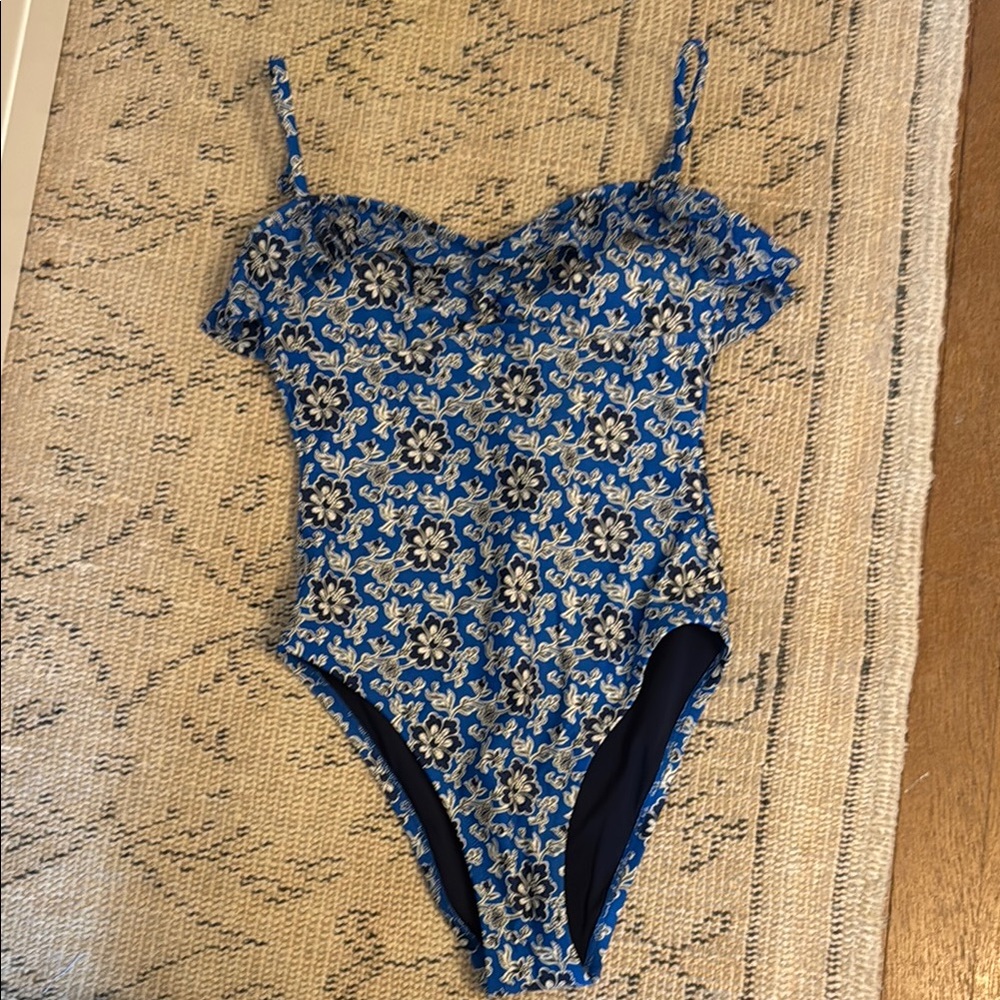 NWT JCrew Blue Floral One-Piece Swimsuit